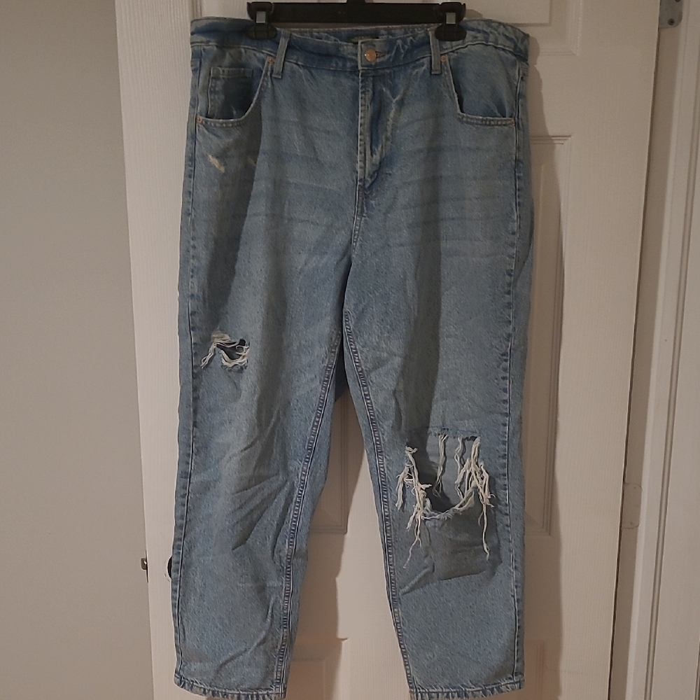 Distressed Blue Jeans